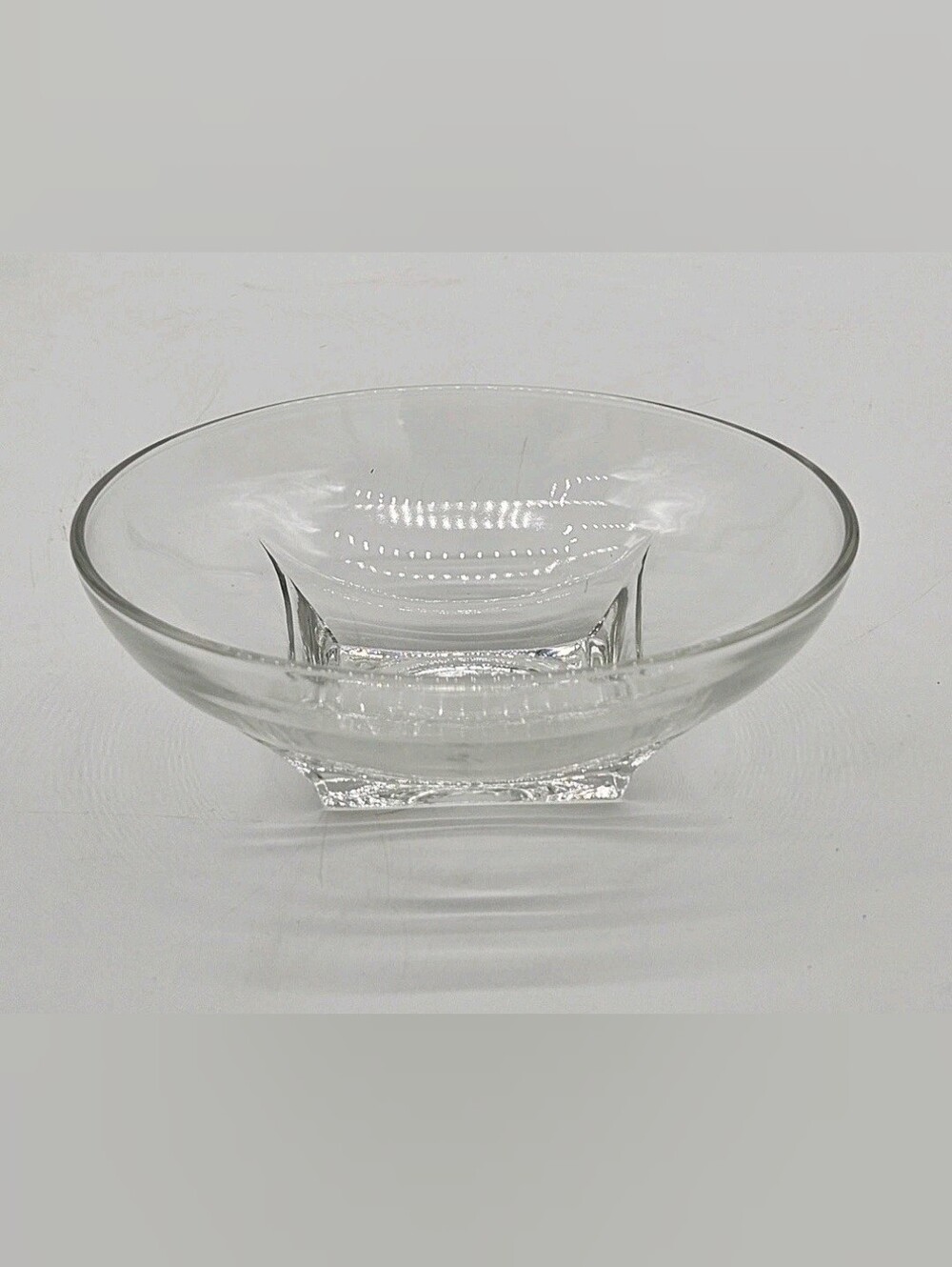Vntge Hazel Atlas Glass Srvng Bowl Colony Clear 1960 Round Square Bottom 11” 3lb